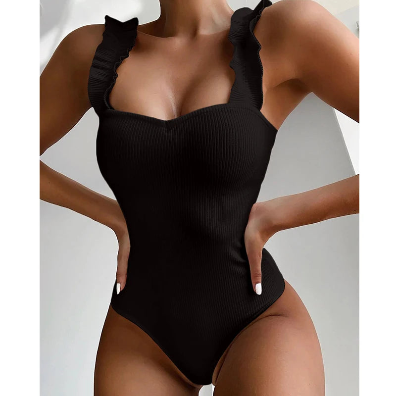 Ruffle Push-Up One-Piece Swimsuit