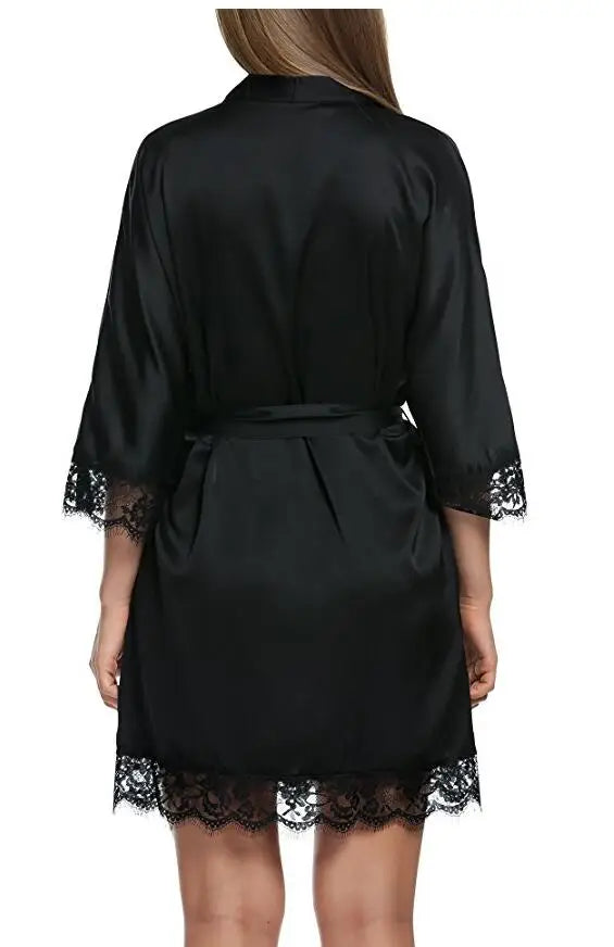 Satin Bridal Lace Robe