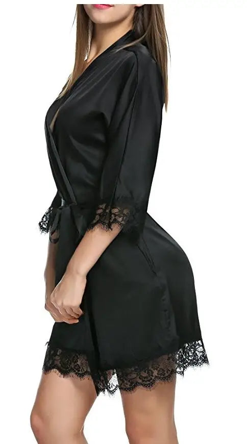 Satin Bridal Lace Robe