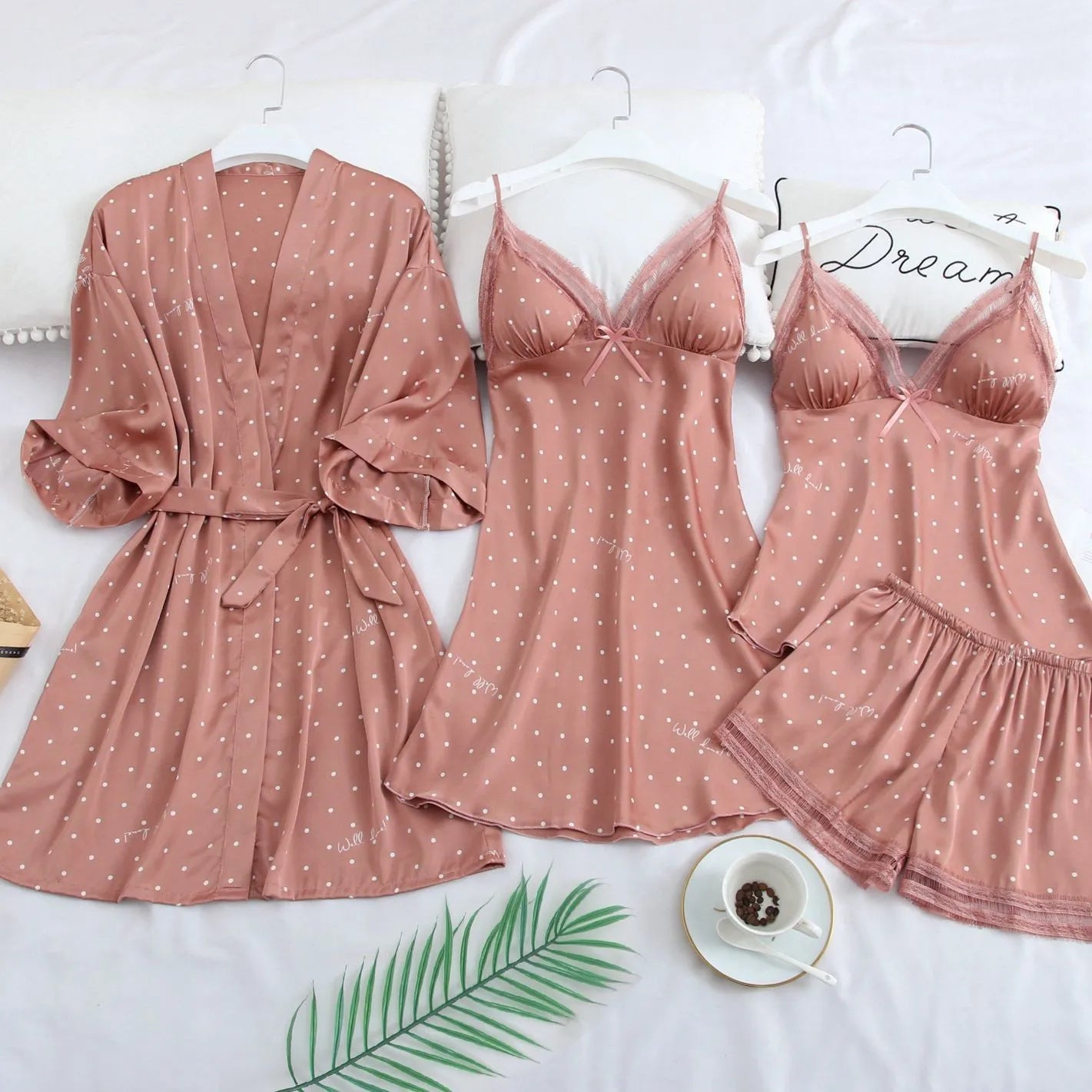 Polka Dot Wedding Robe
