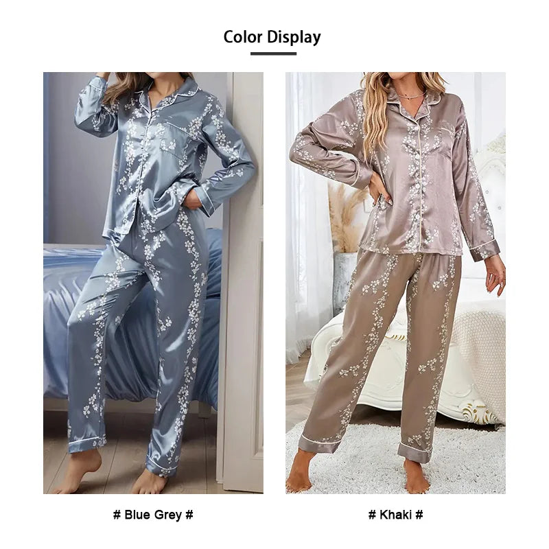 Satin Button Pajama Set