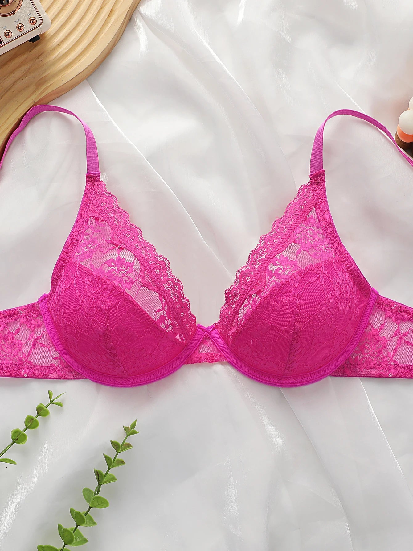 Fuchsia Lace Underwire Bra
