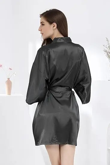 Satin Bridesmaid Kimono Robe