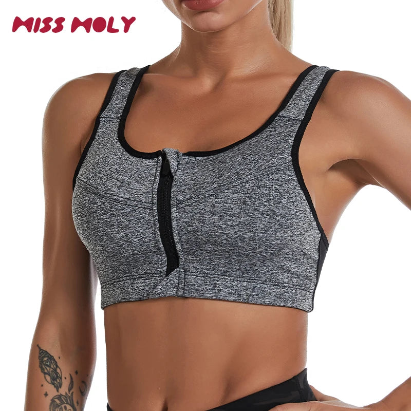 Plus Size Zip Sports Bra