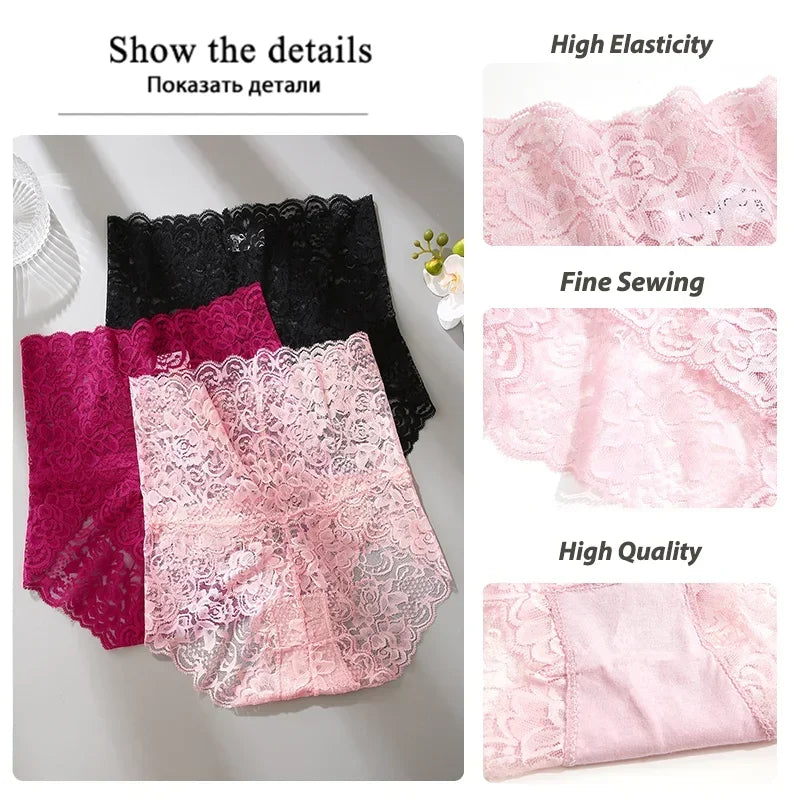 High-Rise French Lace Briefs