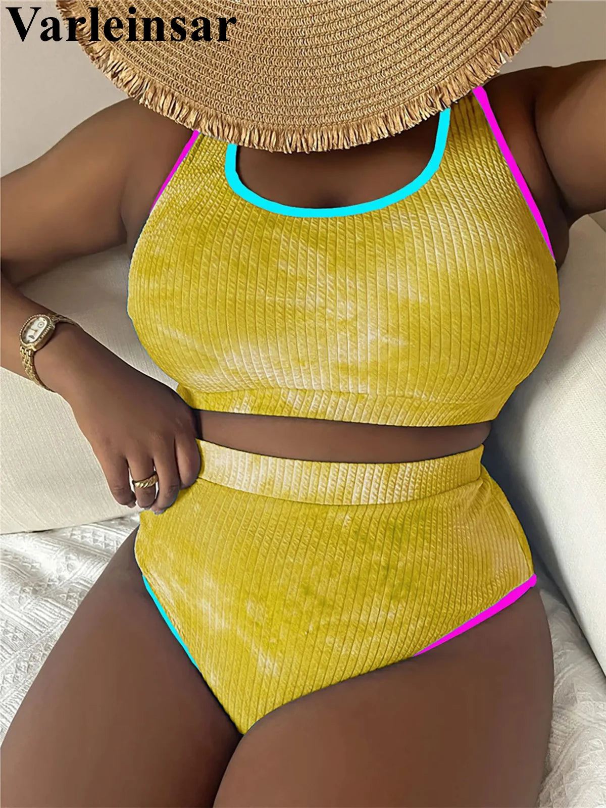 Tie-Dye High-Waist Bikini Set
