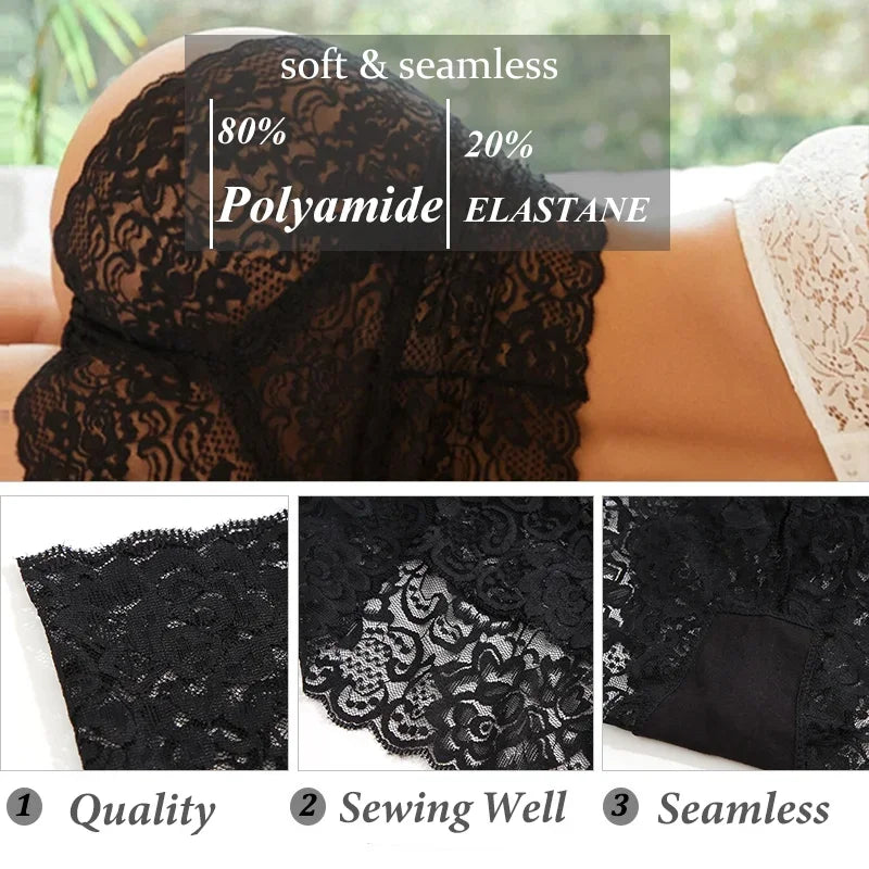 High-Rise French Lace Briefs