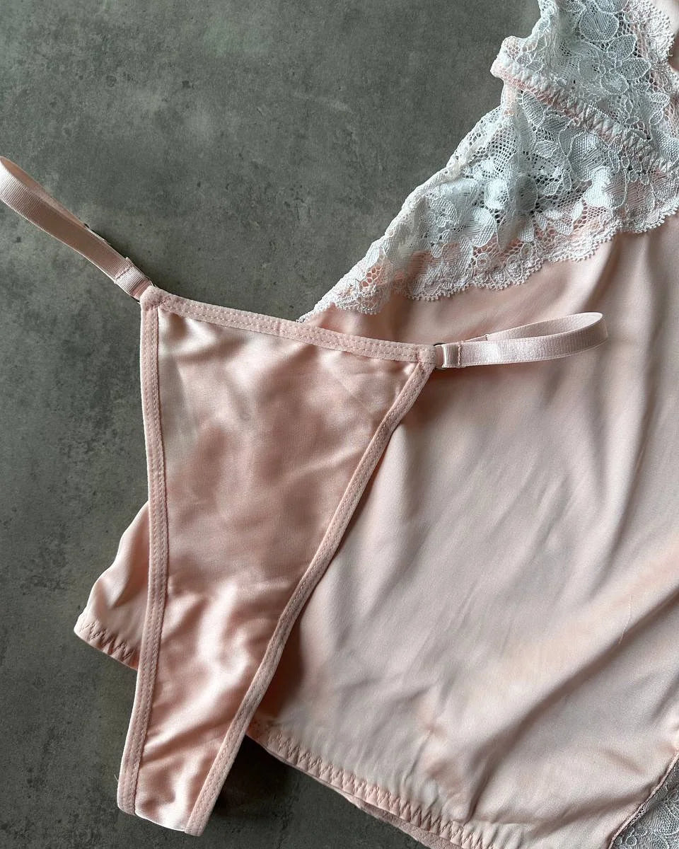 Satin Lace Split Nightdress
