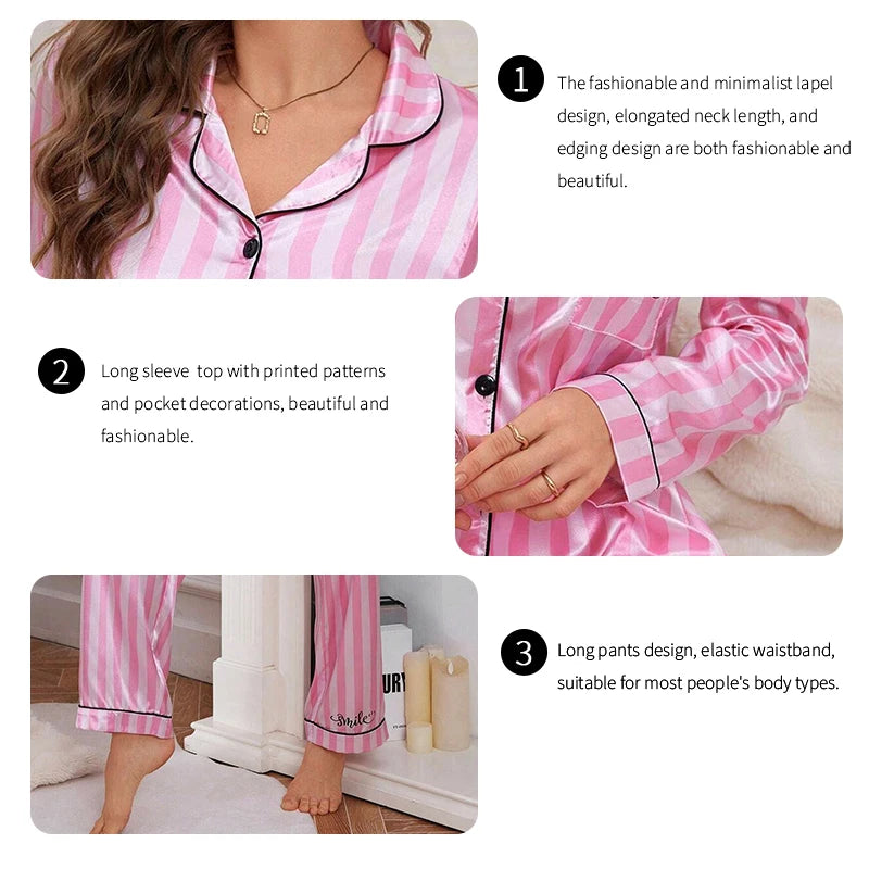 Striped Satin Pajama Set