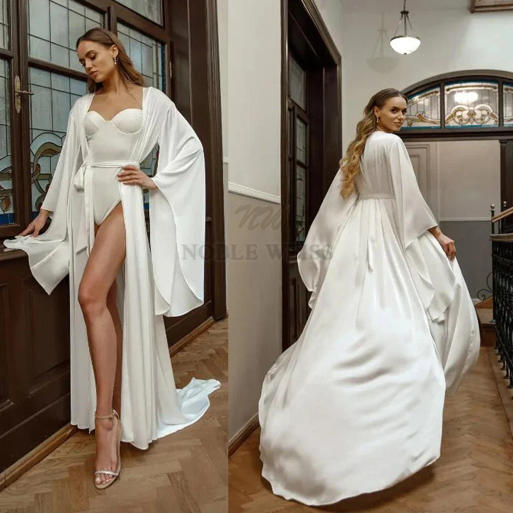 Chiffon Satin Bridal Robe
