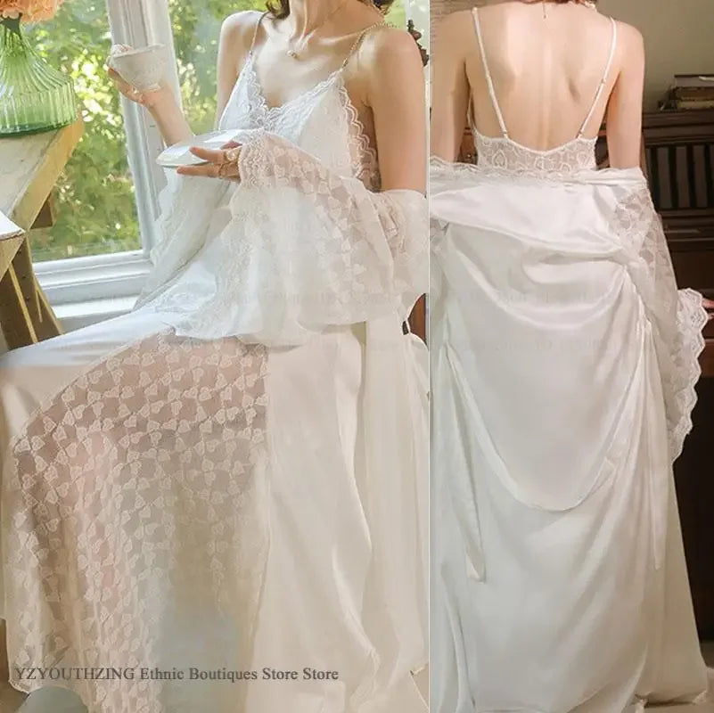 Lace Robe Nightgown Set