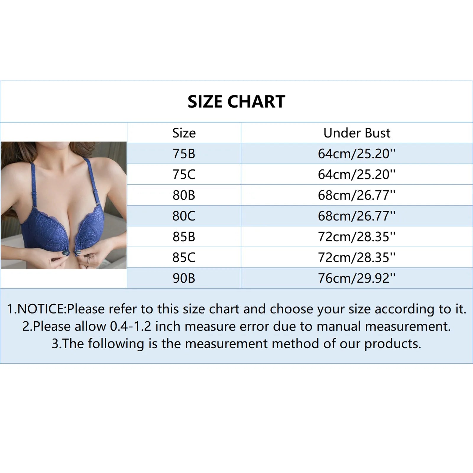 Lace Front Closure Push-Up Bra