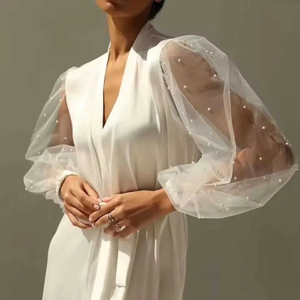 Feather Sleeve Bridal Robe
