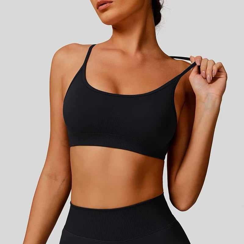 Seamless Gathered Back Sports Bra