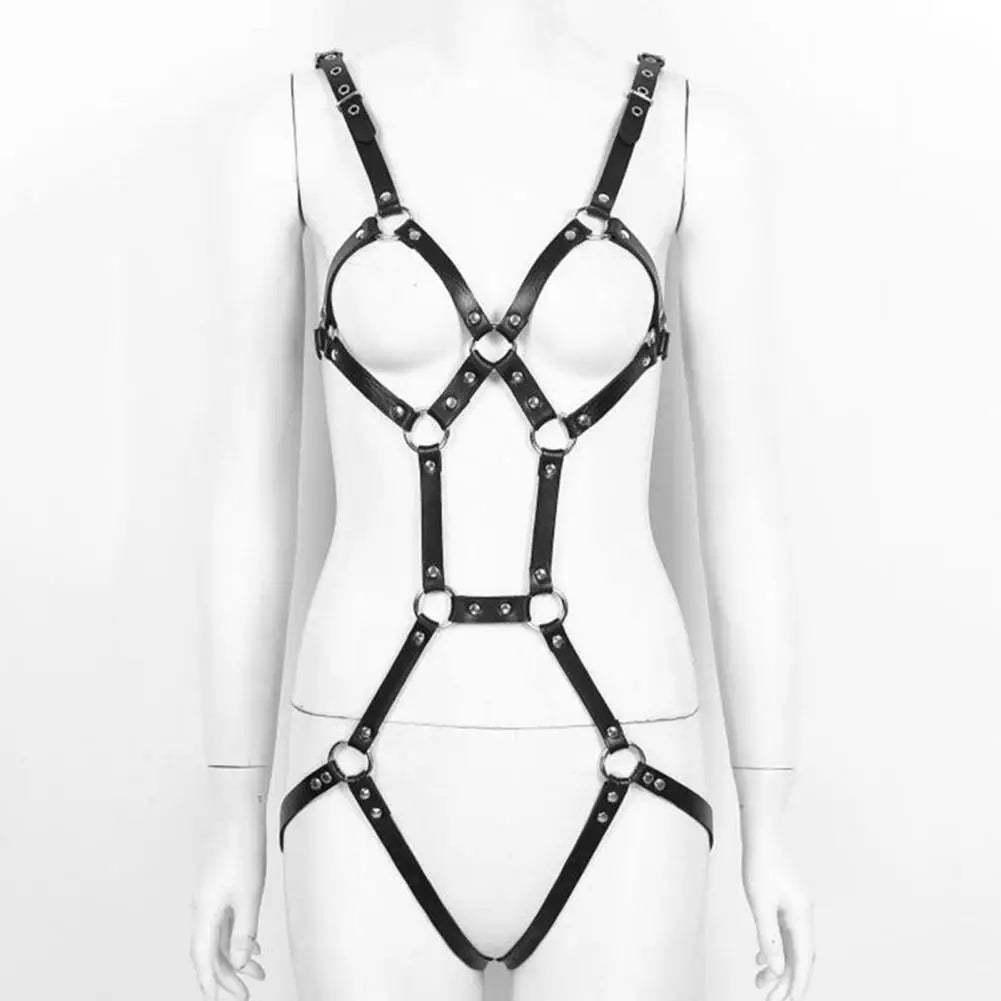 Hollow-Out Harness Garter Belt