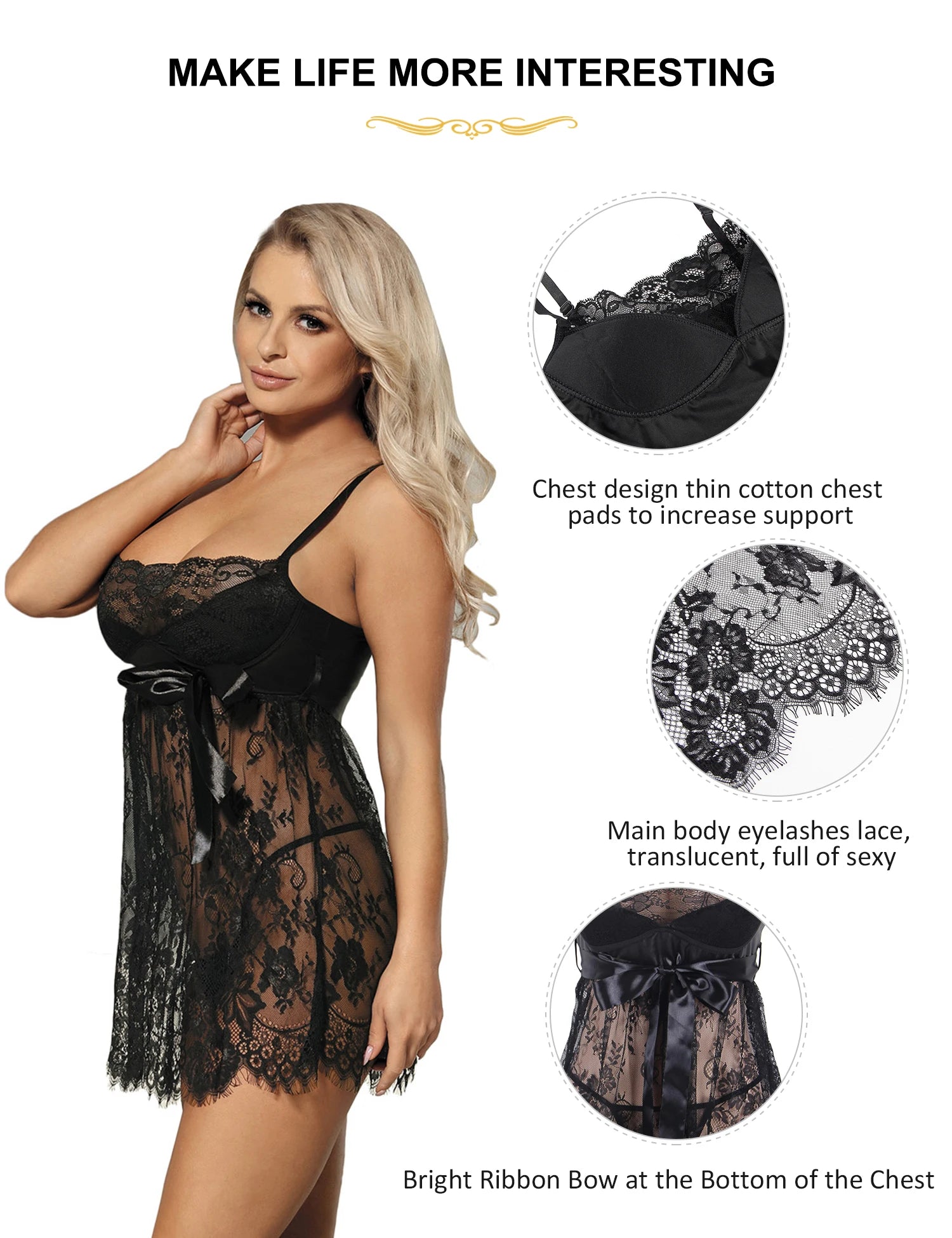 Plus Size Lace Nightdress