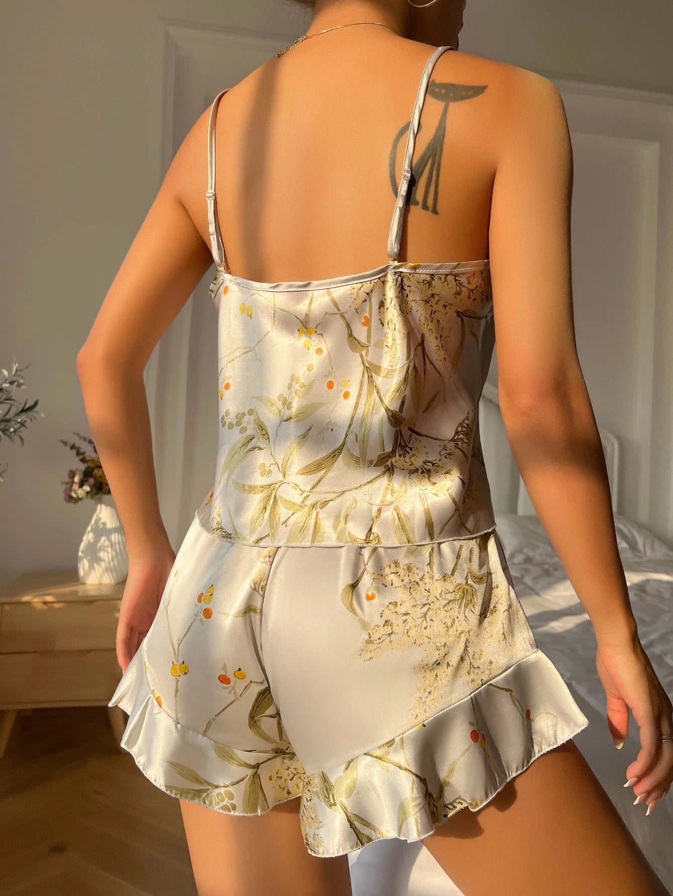 Floral Ruffle Pajama Set