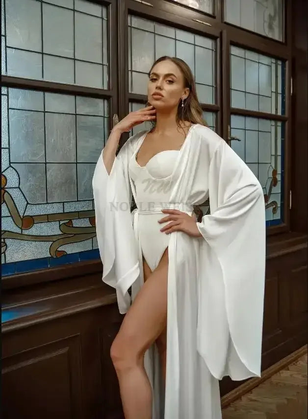 Chiffon Satin Bridal Robe