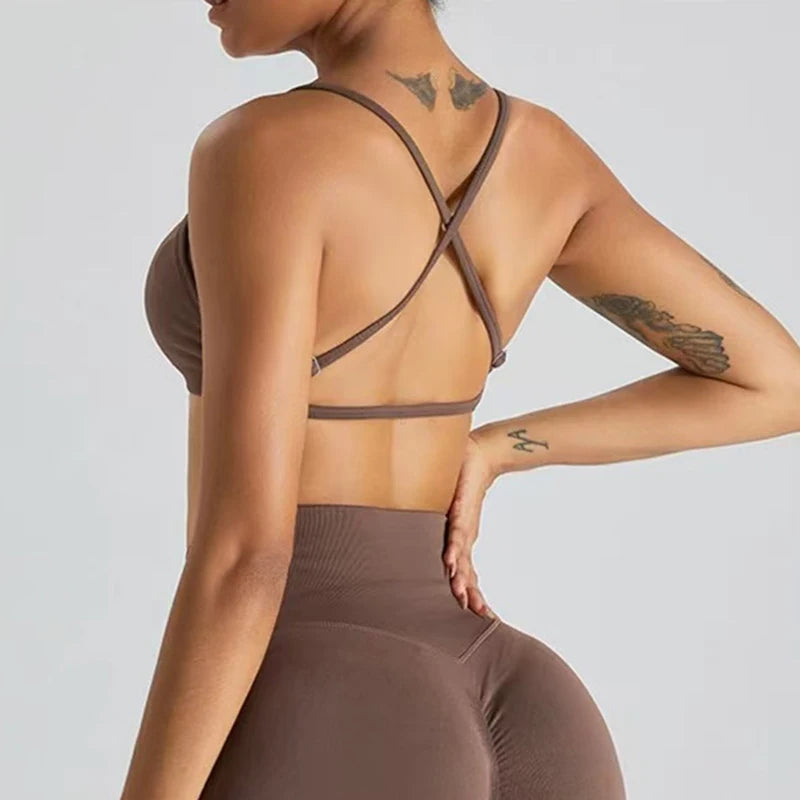 Seamless Gathered Back Sports Bra
