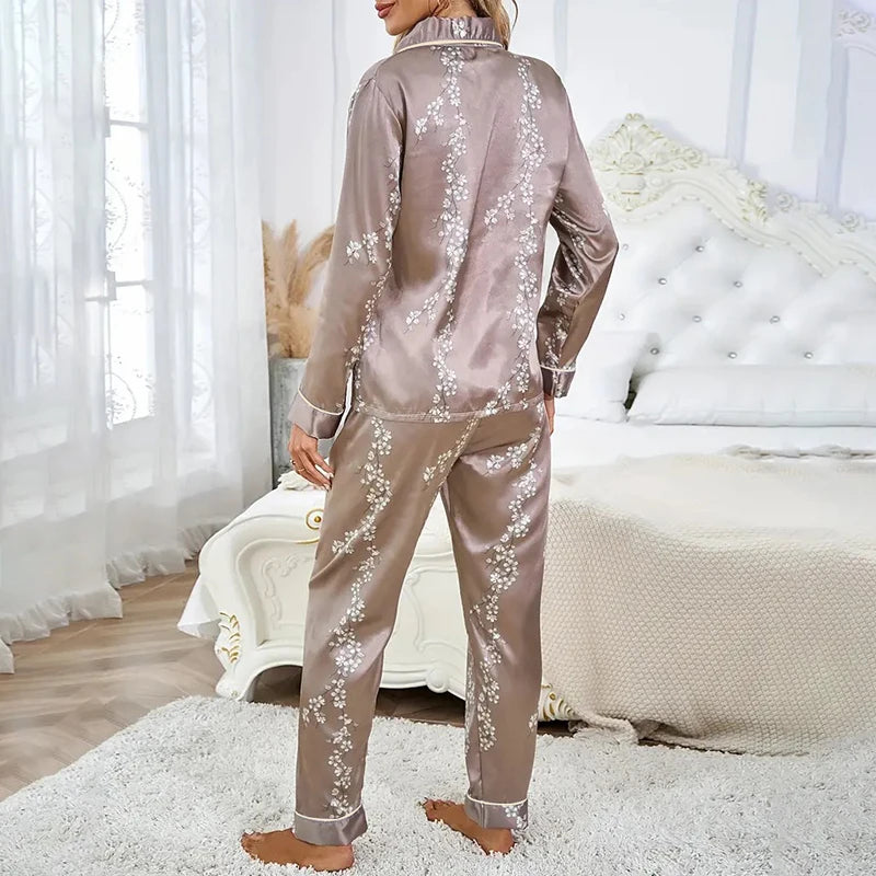 Satin Button Pajama Set