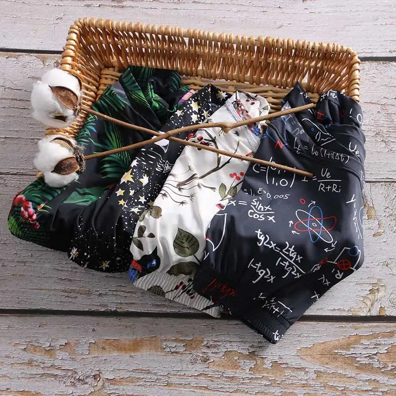Printed Ice-Silk Boxer Shorts