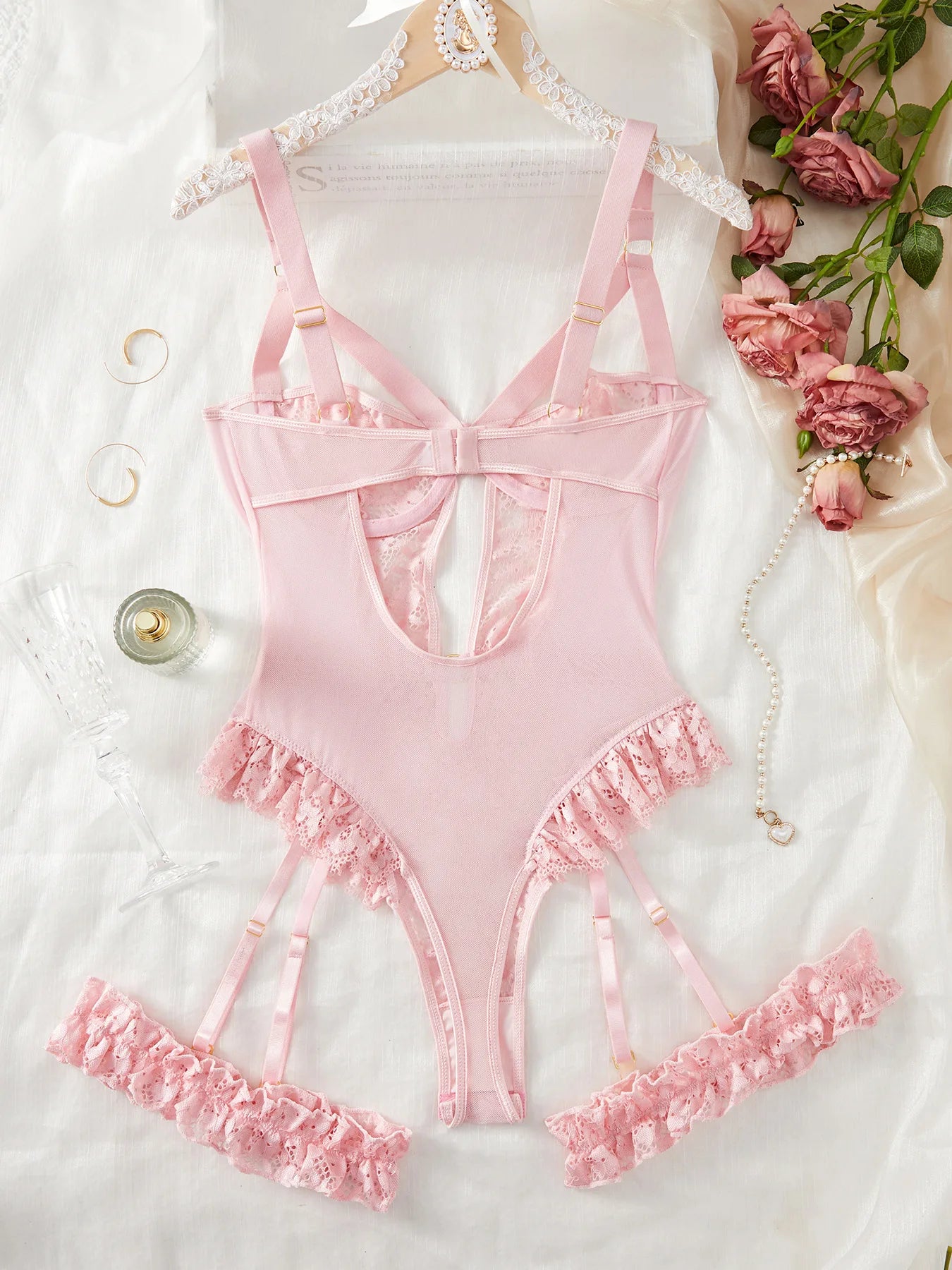Floral Lace Garter Set