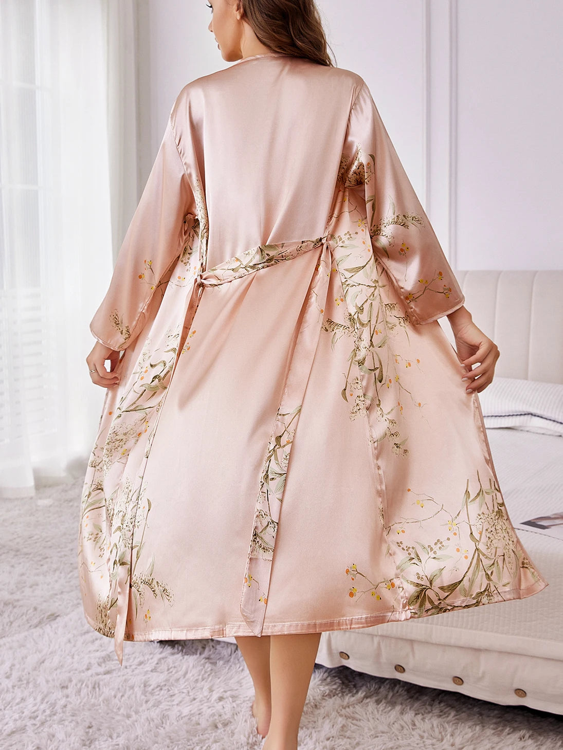Floral Satin Loungewear Set