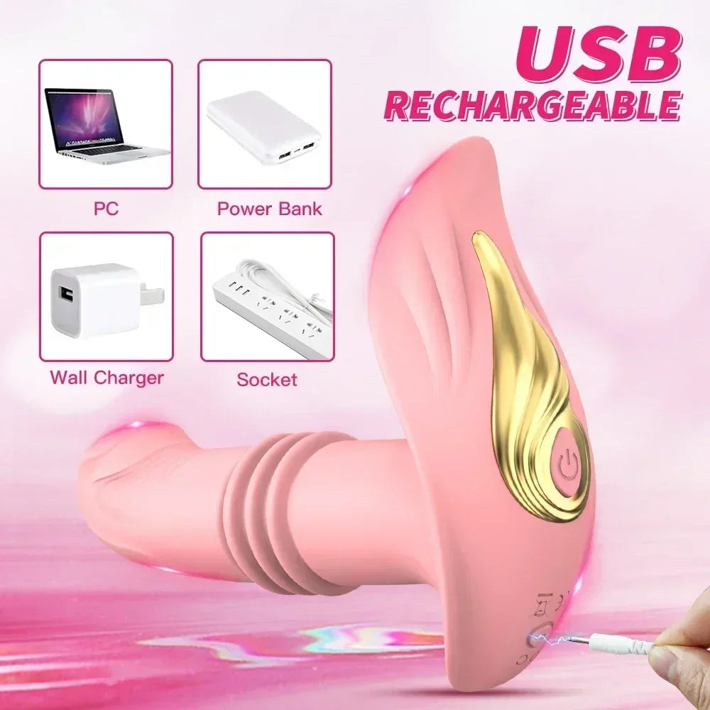 Remote Telescopic Silicone Massager