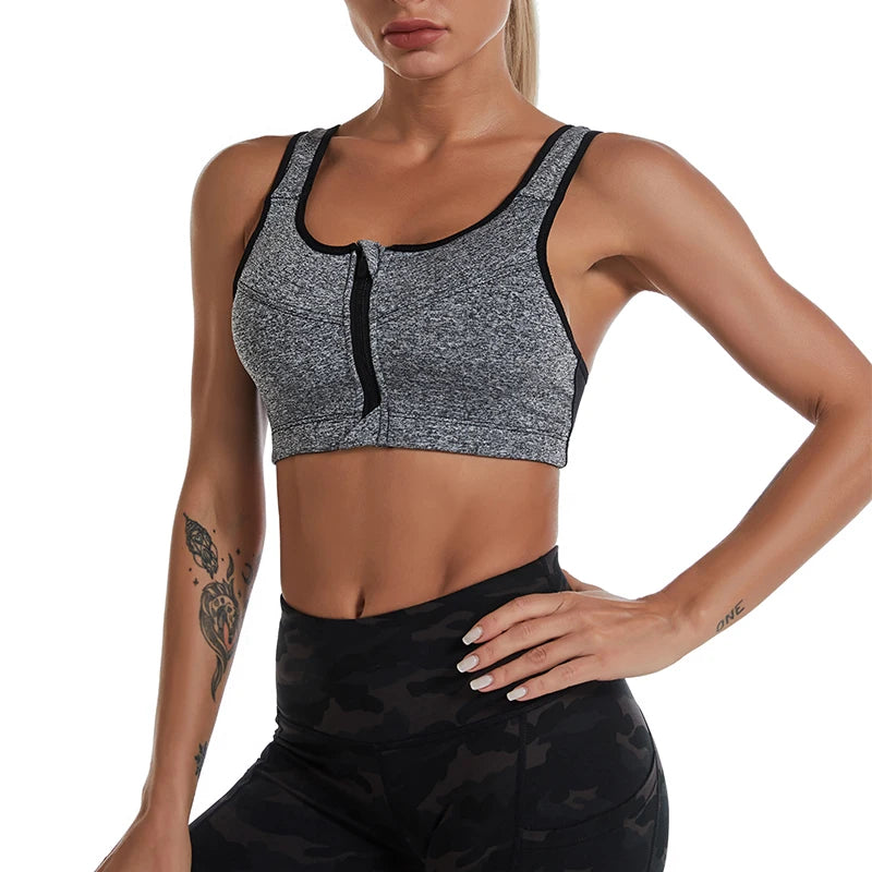Plus Size Zip Sports Bra