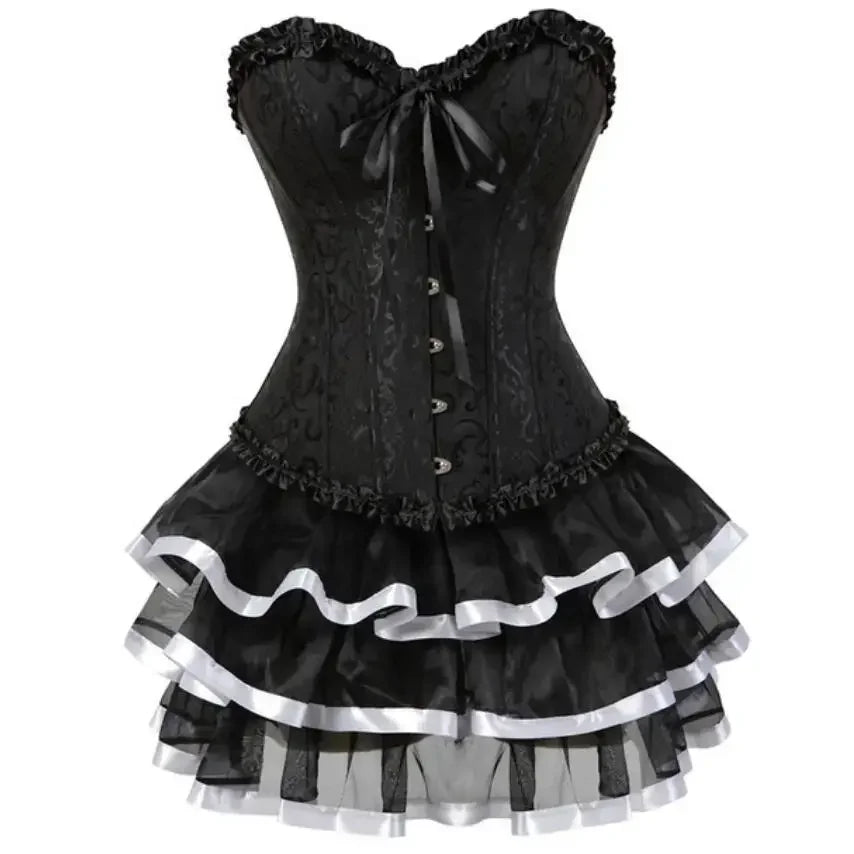 Jacquard Overbust Corset Dress