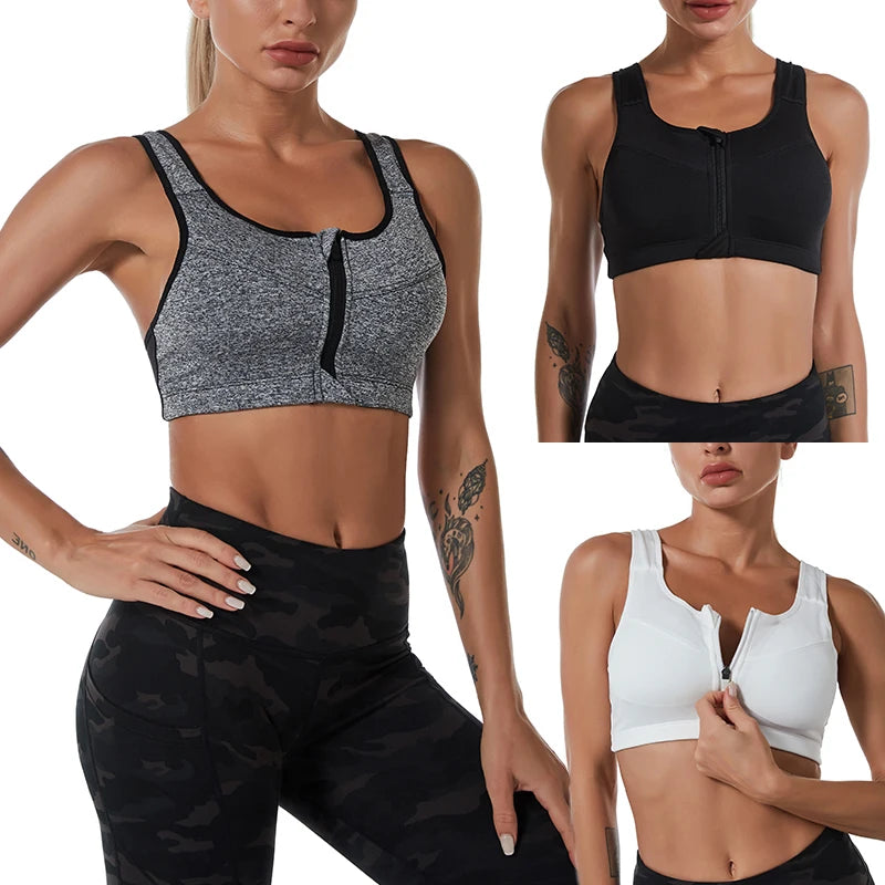 Plus Size Zip Sports Bra