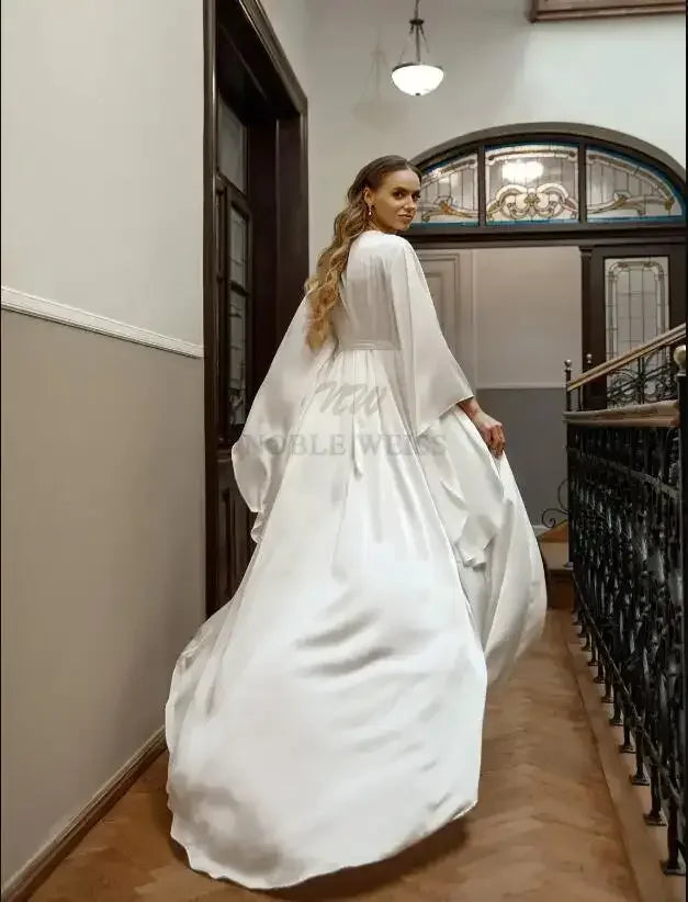Chiffon Satin Bridal Robe