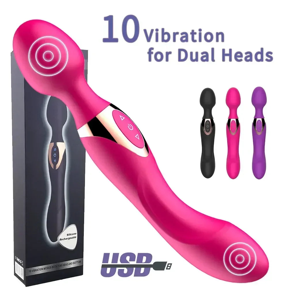 Dual-Motor Silicone Wand Vibrator