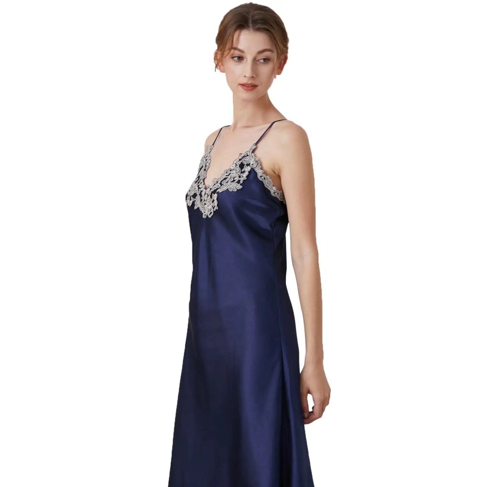 Lace Satin Long Chemise