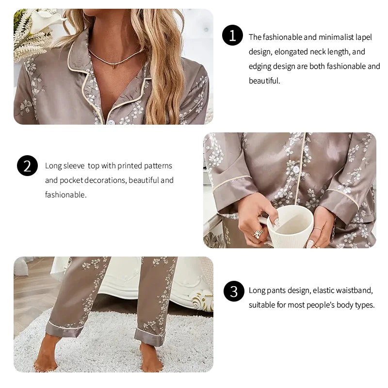 Satin Button Pajama Set