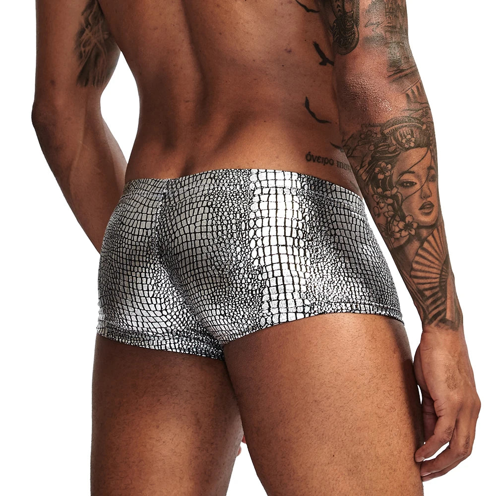 Snakeskin Low-Rise Stretch Boxers