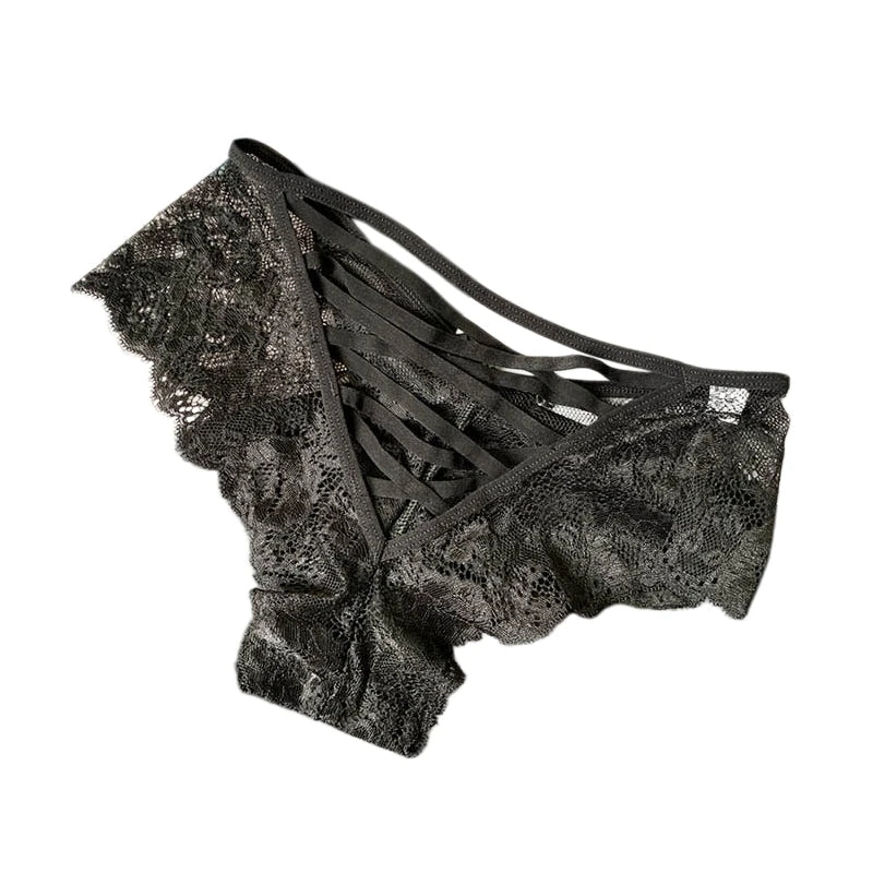Cross-Strap Lace Brief Panties