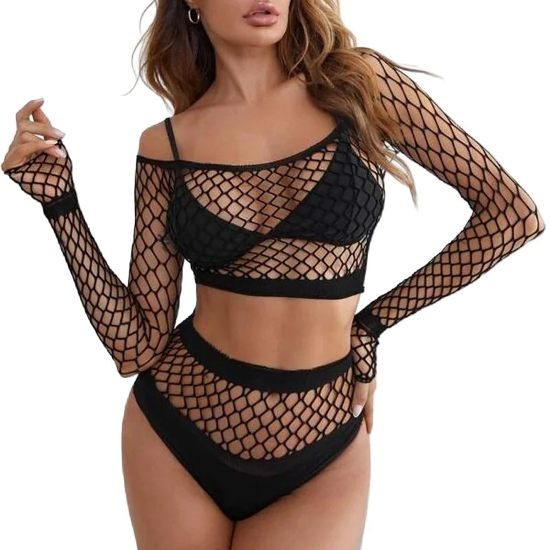 Backless Fishnet Bodystocking Dress