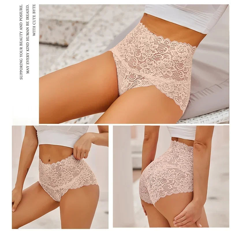 High-Rise French Lace Briefs