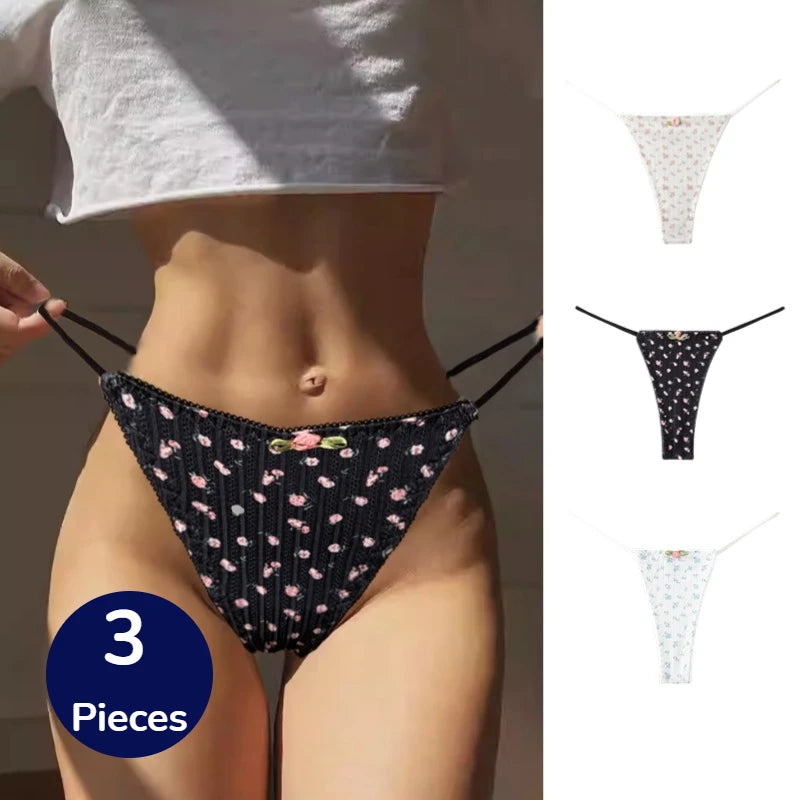 Three-Pack Floral Bikini Panties