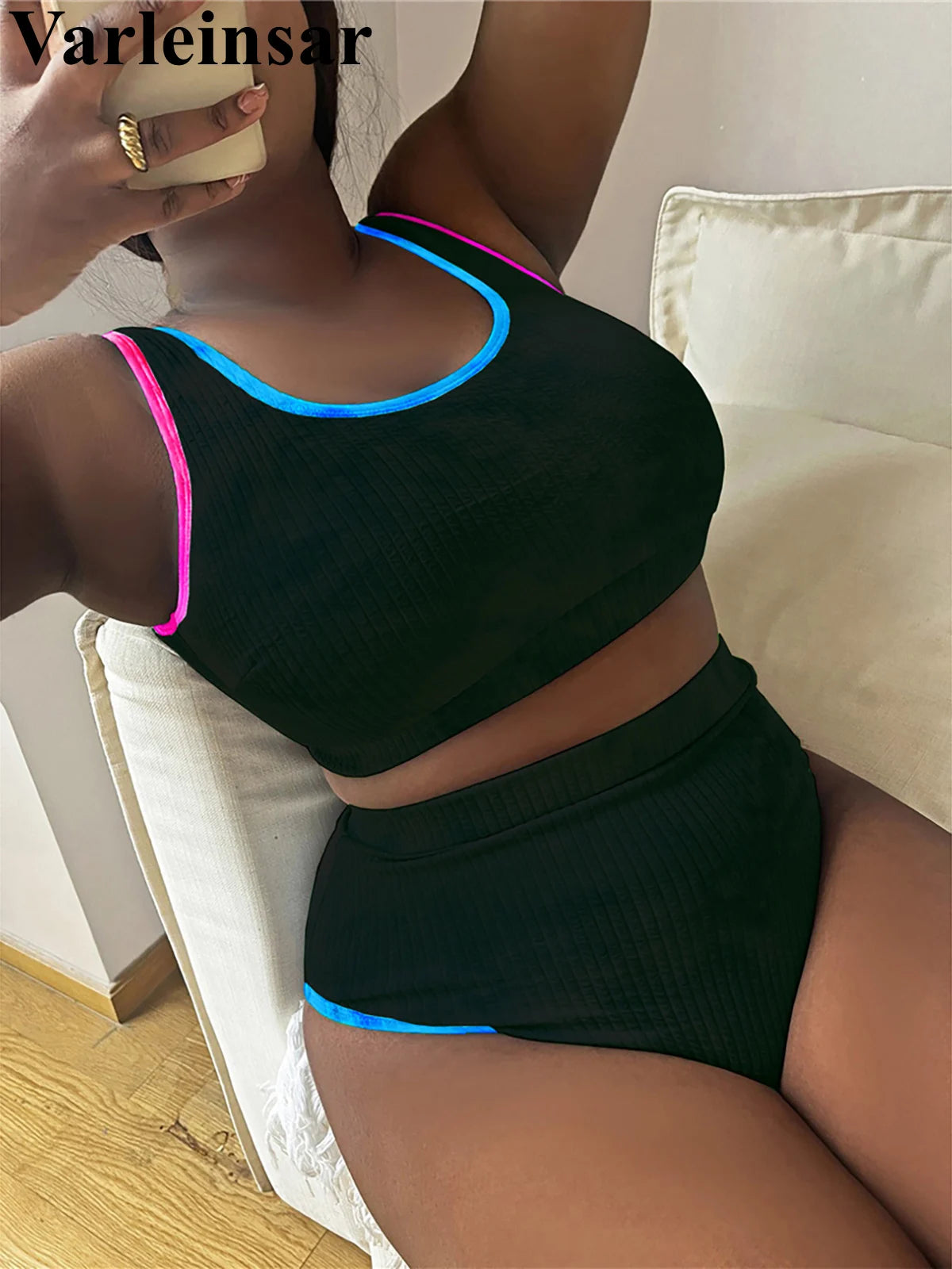Tie-Dye High-Waist Bikini Set