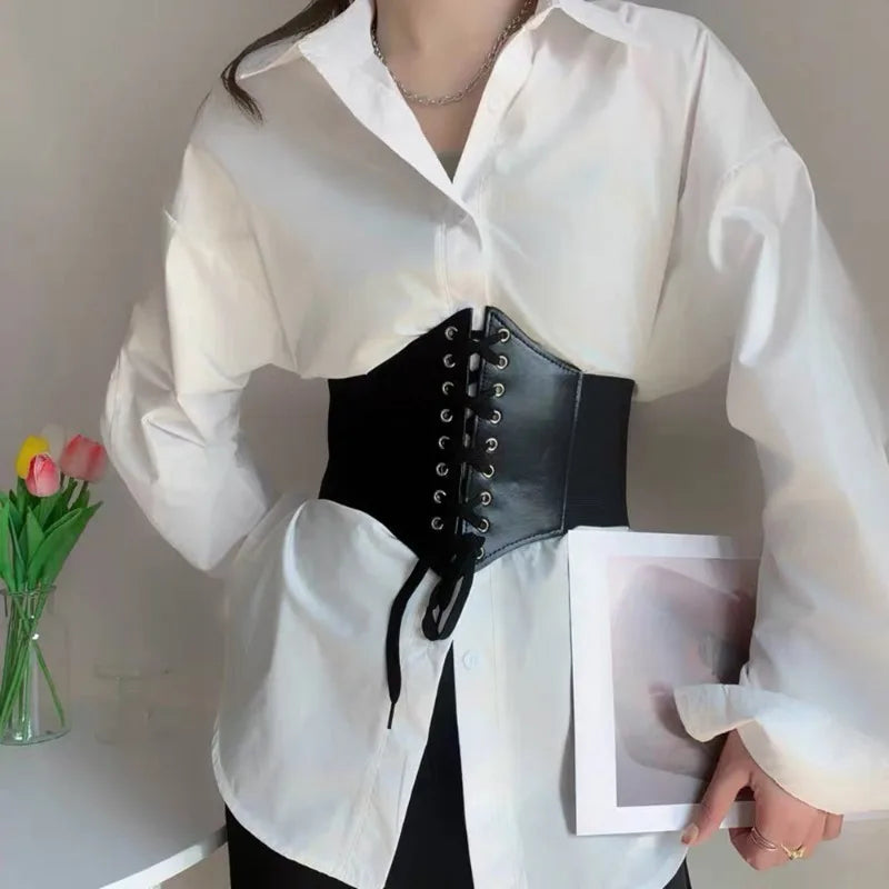 Faux Leather Corset Belt