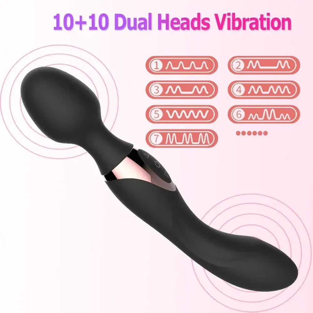 Dual-Motor Silicone Wand Vibrator