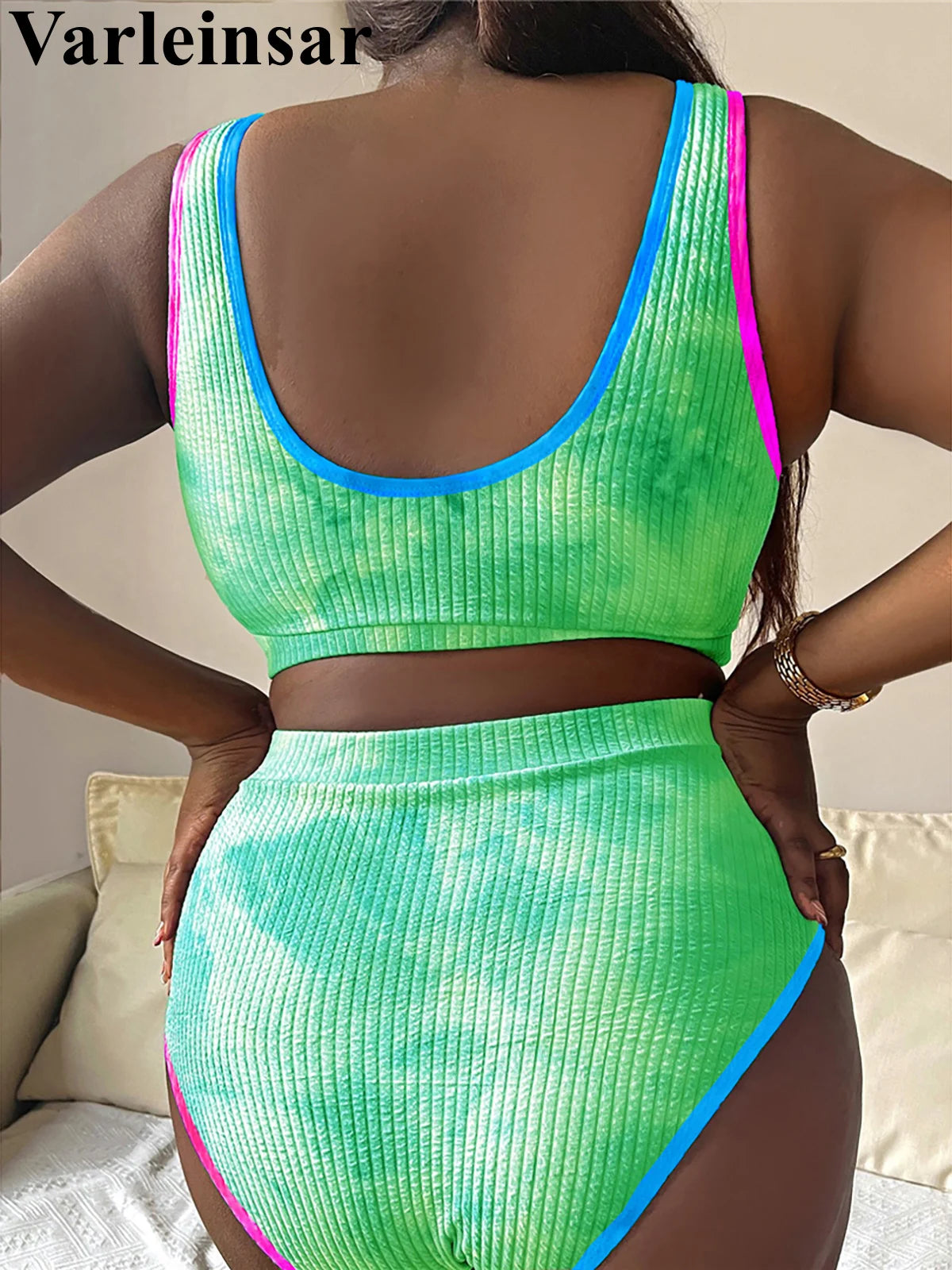 Tie-Dye High-Waist Bikini Set
