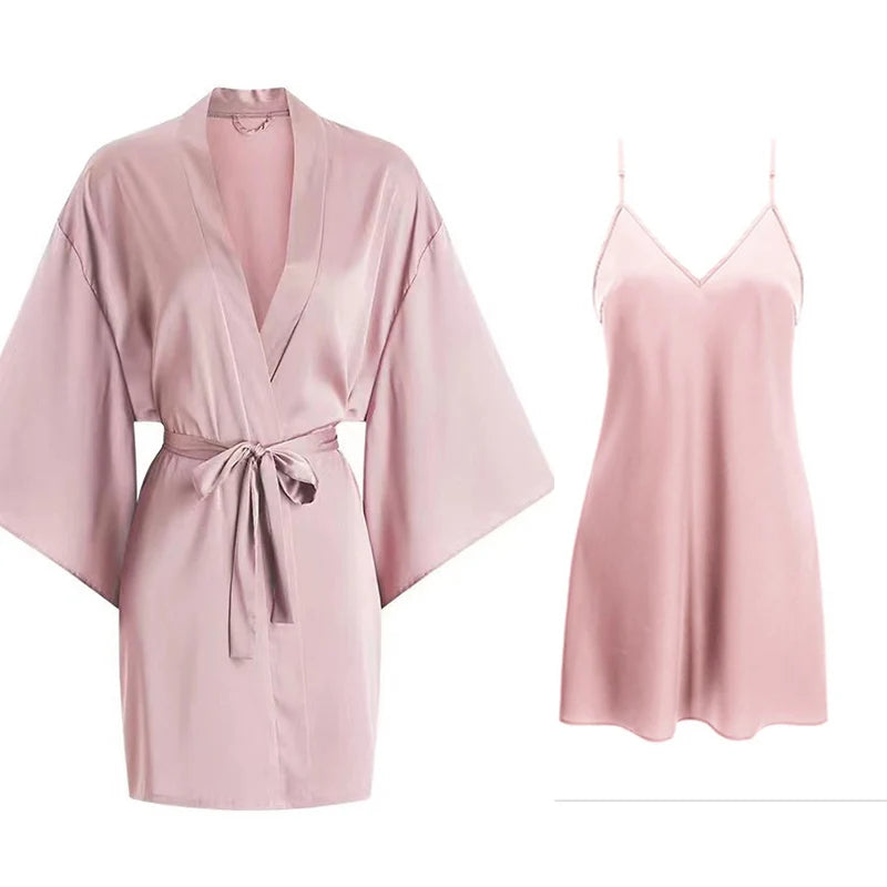 Satin Robe Nightdress Set