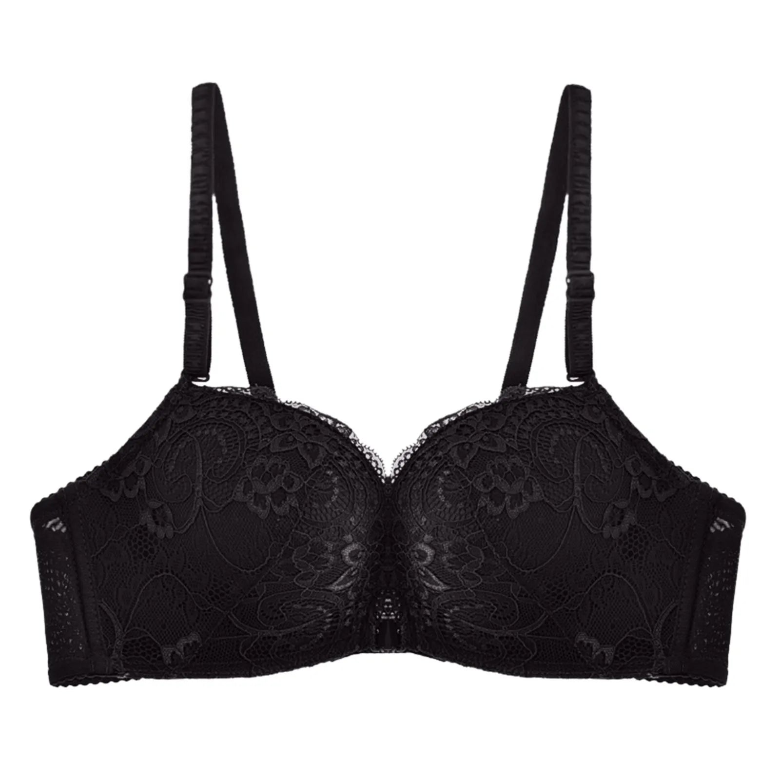 Lace Front Closure Push-Up Bra