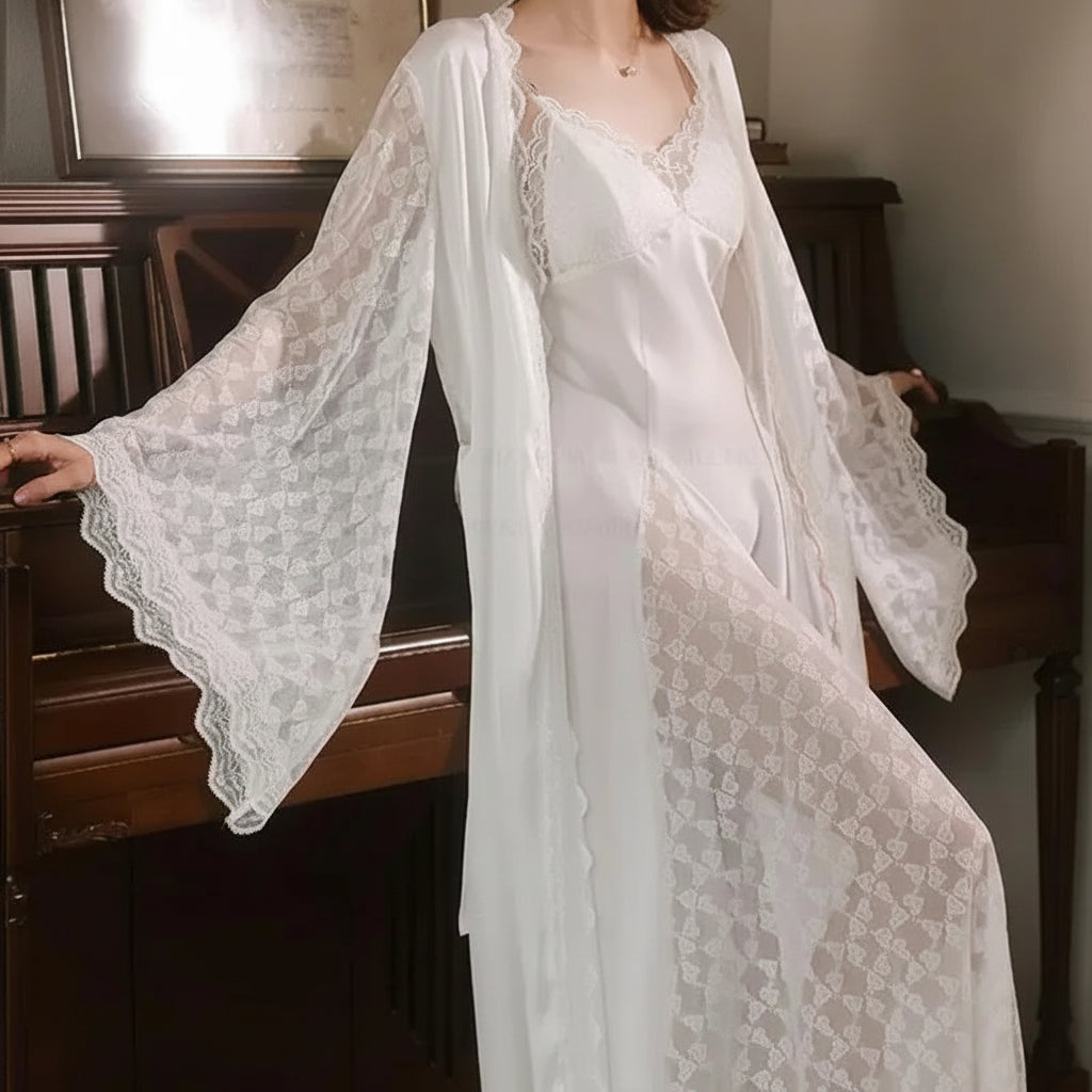 Lace Robe Nightgown Set