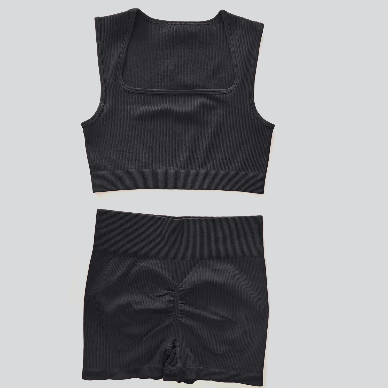 Seamless Crop Top Shorts Set