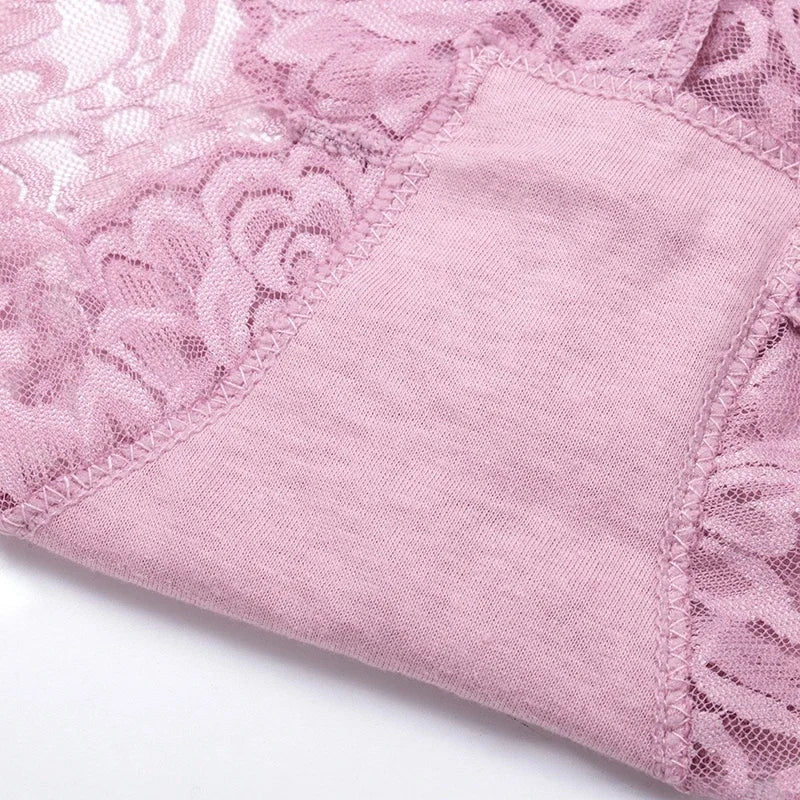 High-Rise Floral Lace Briefs