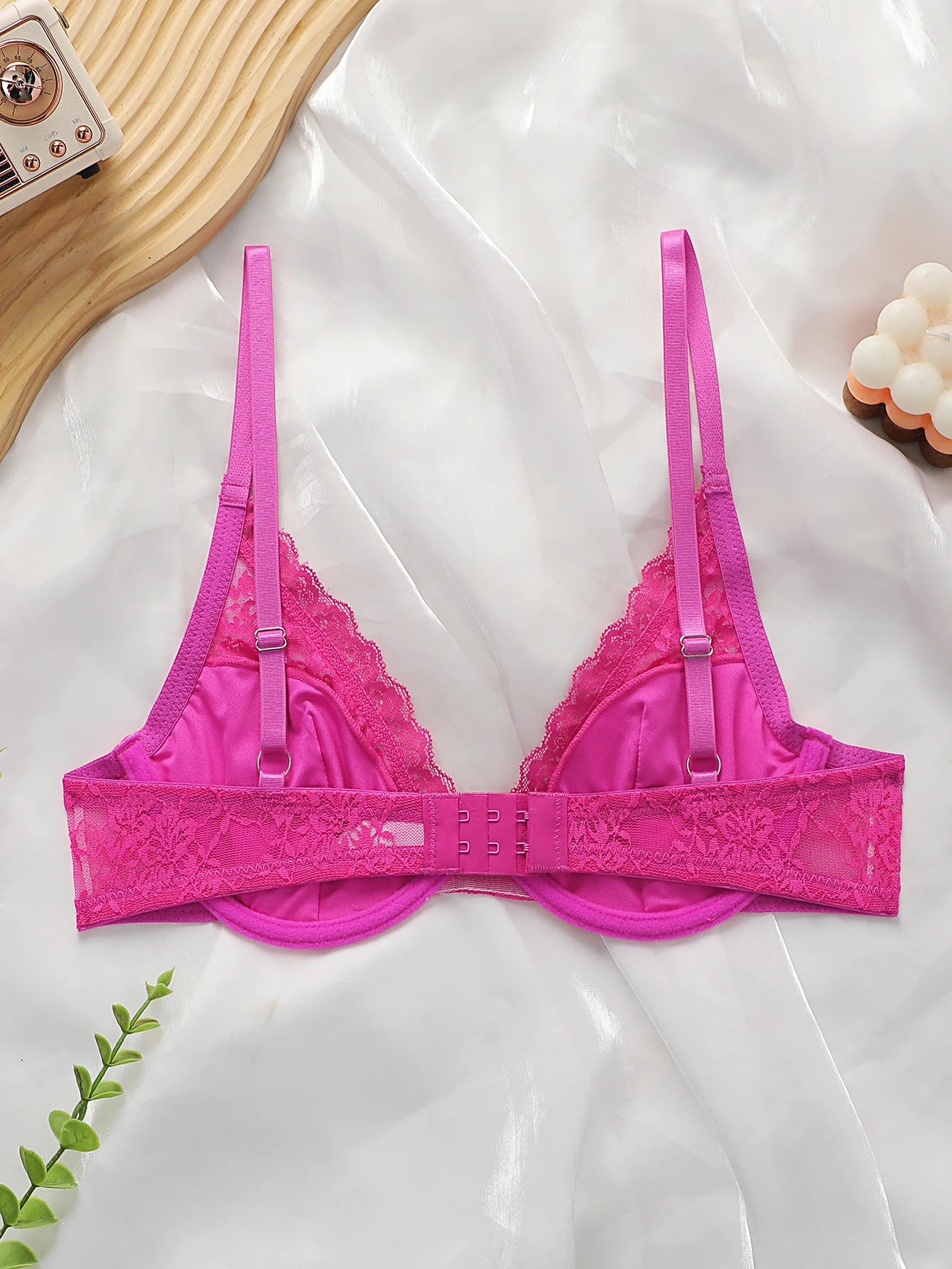Fuchsia Lace Underwire Bra